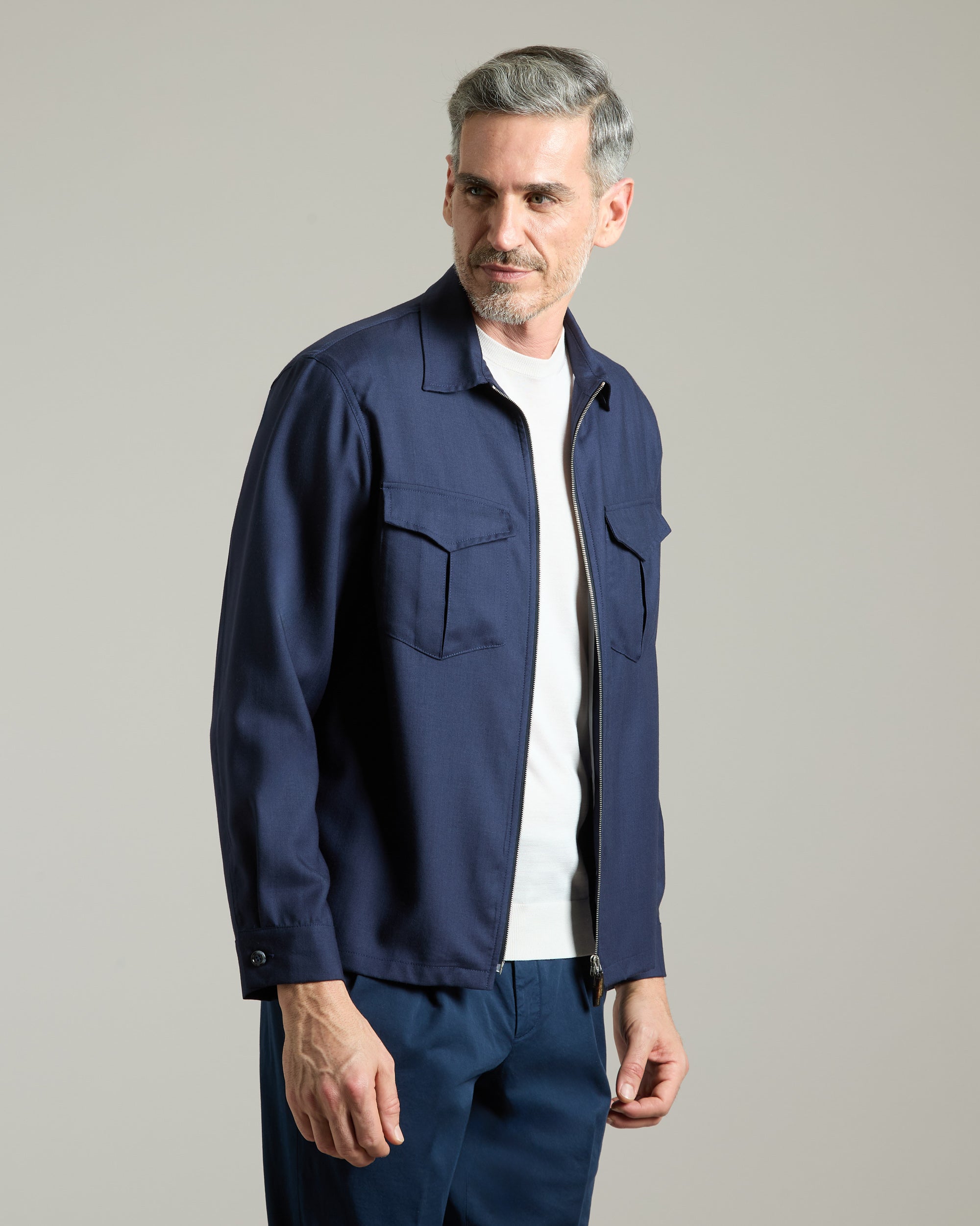 Giubbino ZIP in cashmere 4.0 blu