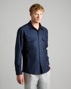 Blue Cashmere Wool Shirt