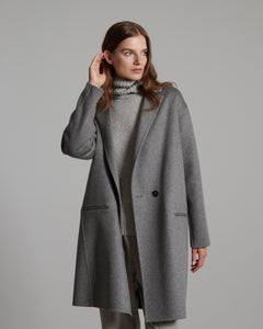 Double melange Grey Cashmere coat