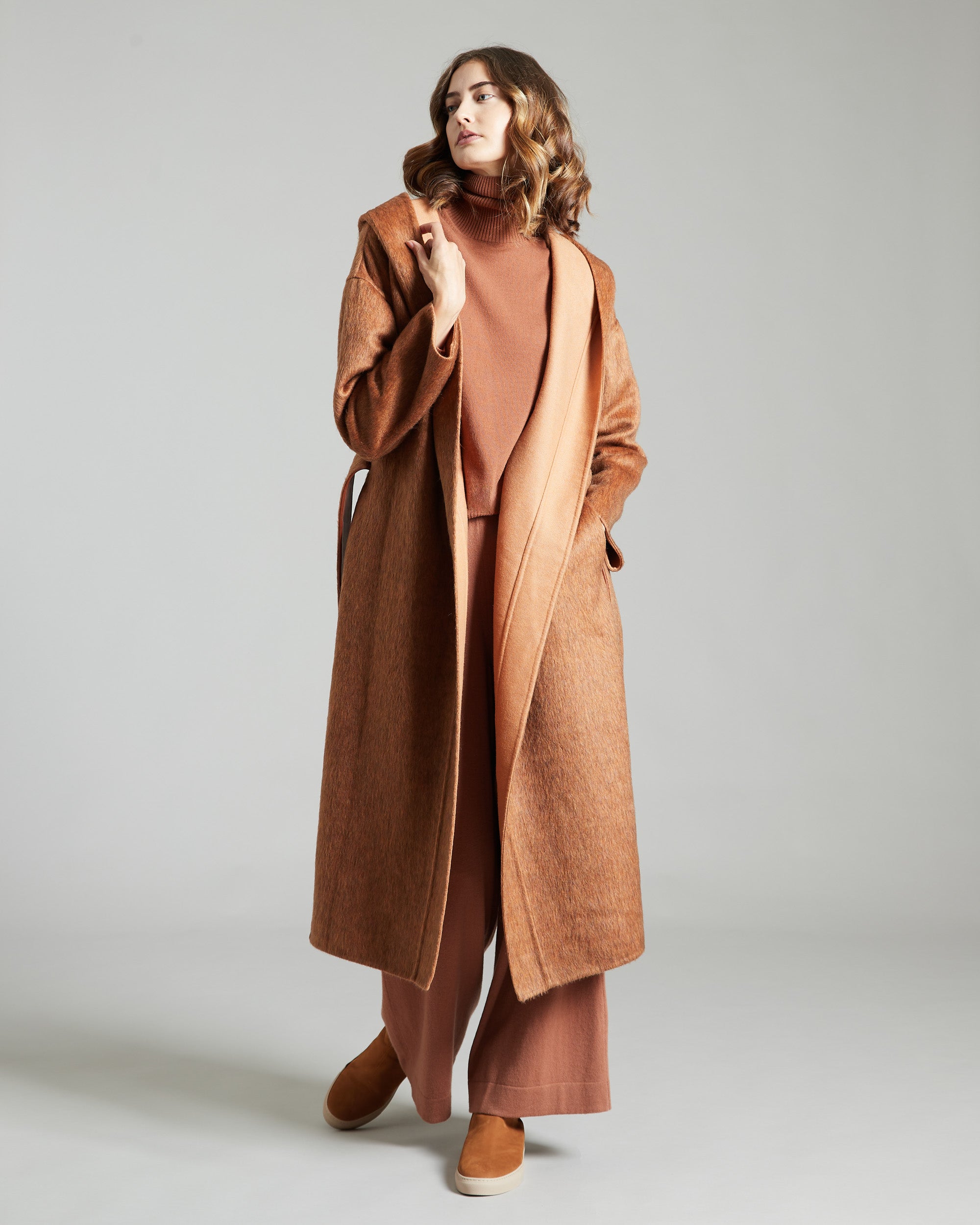 Cashmere, Mohair and Wool orange Coat