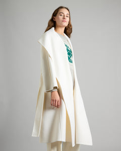 White double cashmere coat