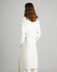 White double cashmere coat