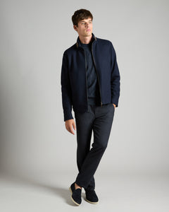 Blue blouson with zip in Cashmere Fleece