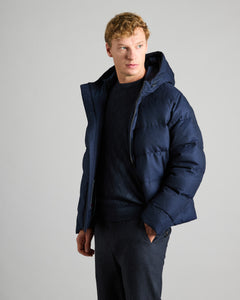 Blue Cashmere Down Jacket Blouson