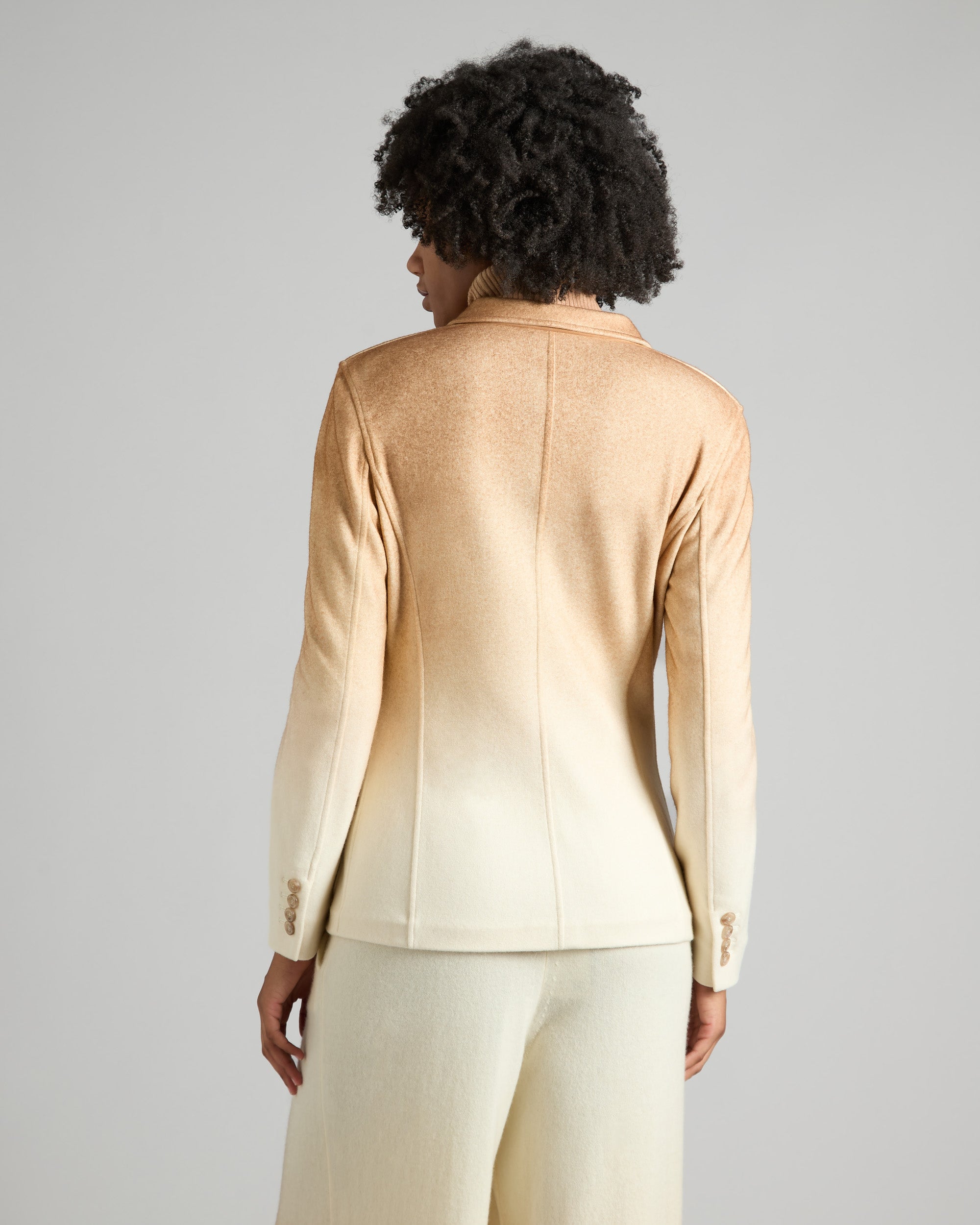 Giacca kate in cashmere fleece spruzzata a mano marrone