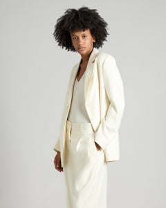 Oversized jacket in cashmere and silk