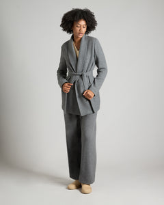 Dark grey cashmere fleece blazer