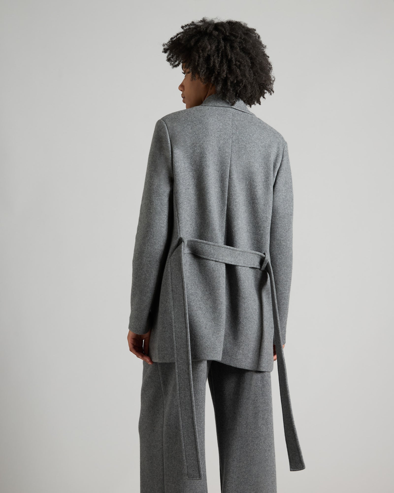 Giacca in cashmere fleece grigio scuro