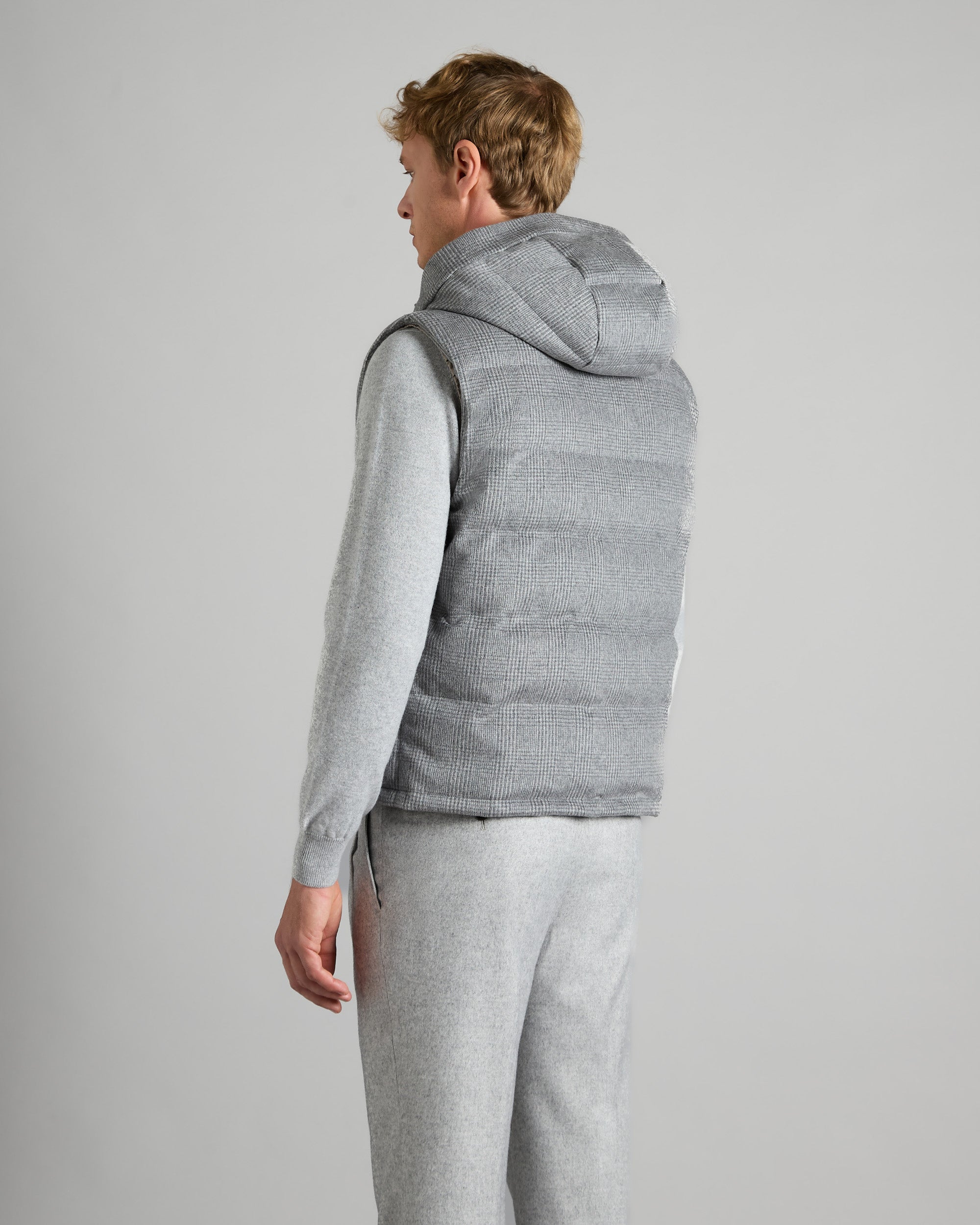 Grey cashmere down vest