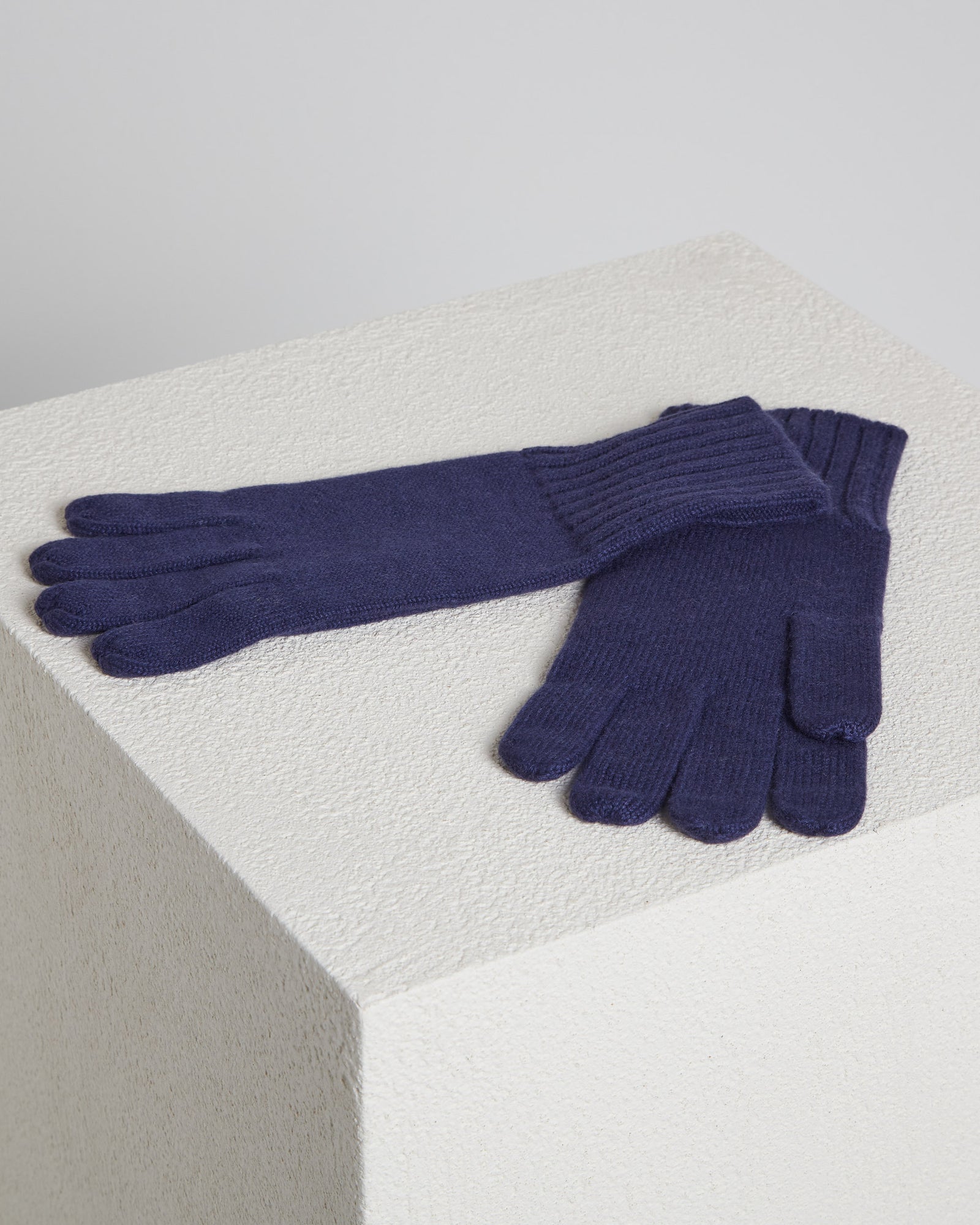 Strickhandschuhe aus blau Kid Cashmere