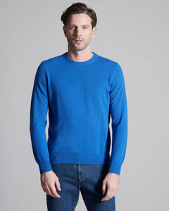 Maglia girocollo in Kid Cashmere blu chiaro