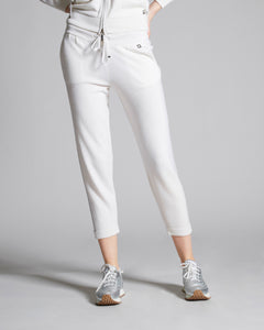 White kid cashmere jogging pants