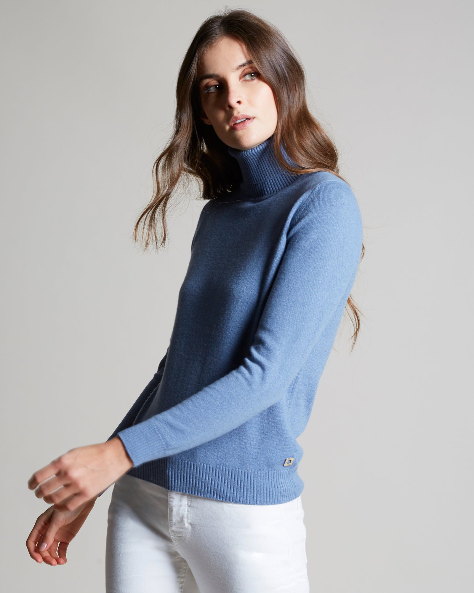 Gray sky Kid cashmere turtleneck sweater