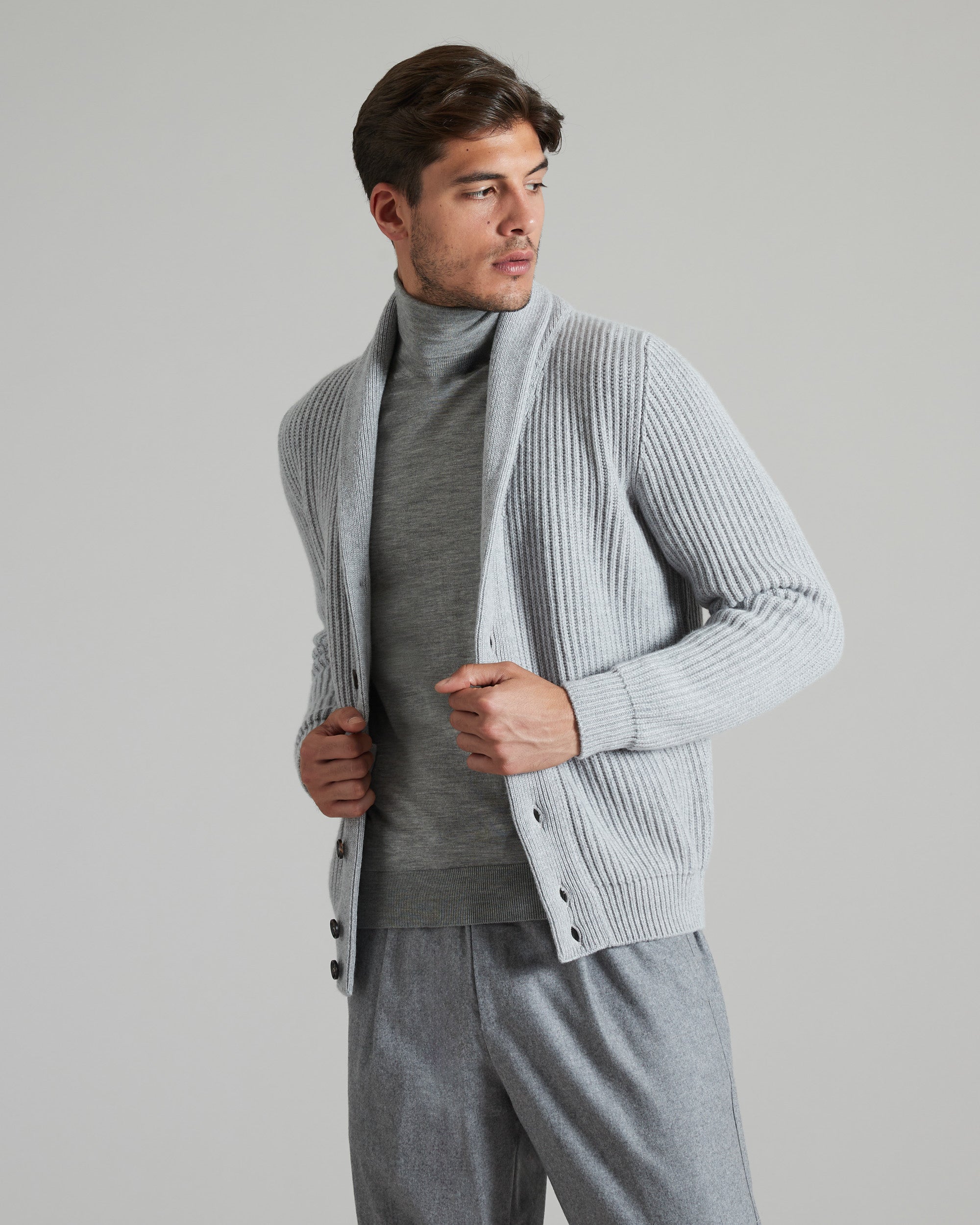 Blouson in Kid Cashmere grigio chiaro