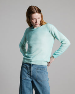 Kid Cashmere hand sprayed crew neck in light blue