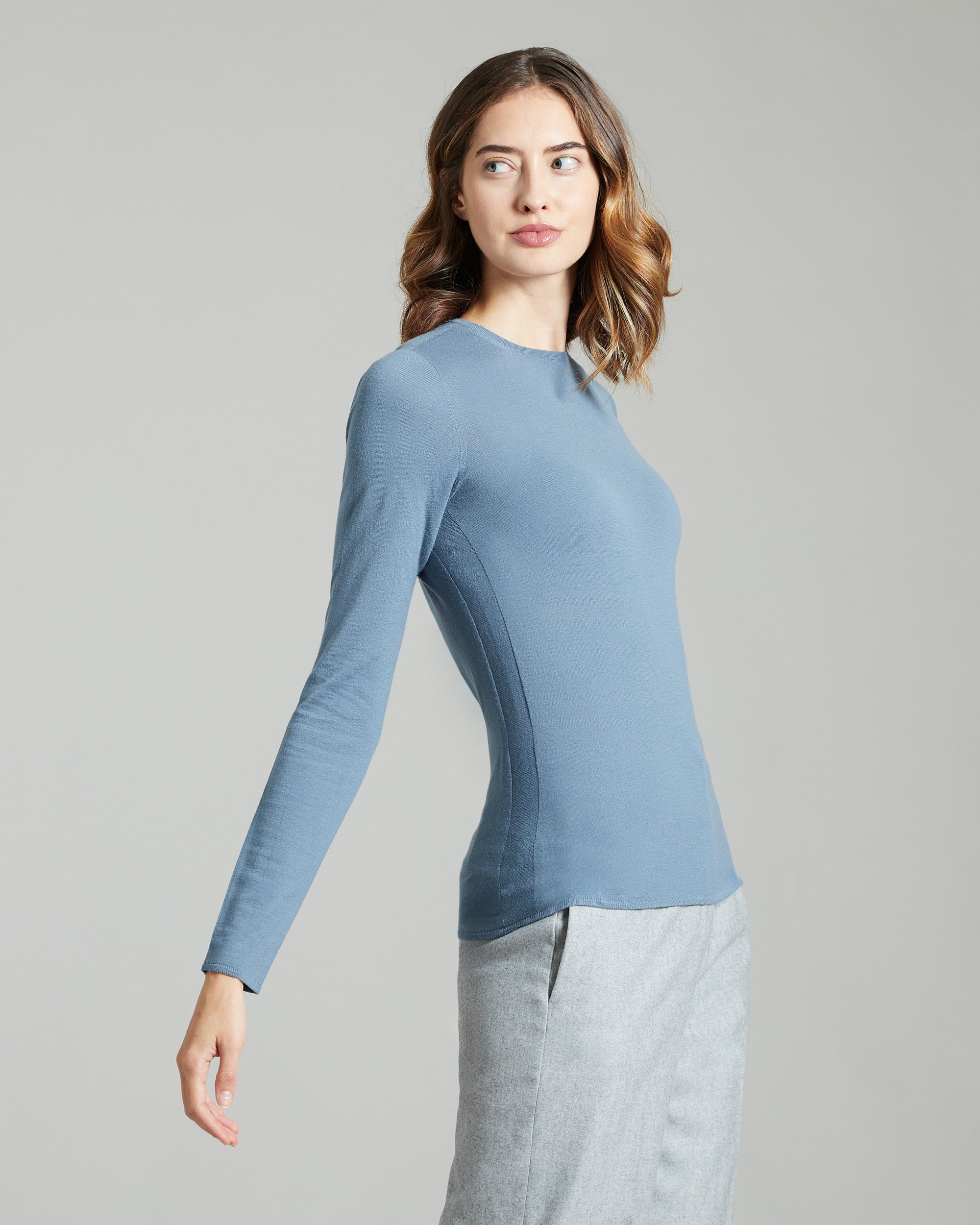 Light blue Kid Wool 12.8 crew-neck sweater