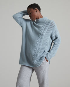 Maglia collo alto in Kid Cashmere azzurra