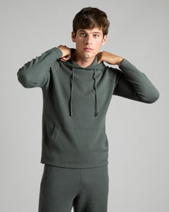 Green kid cashmere zip hoodie