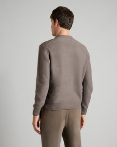 Maglia girocollo in kid cashmere marrone