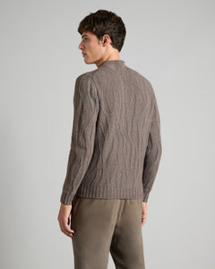 Brown cashmere round-neck sweater