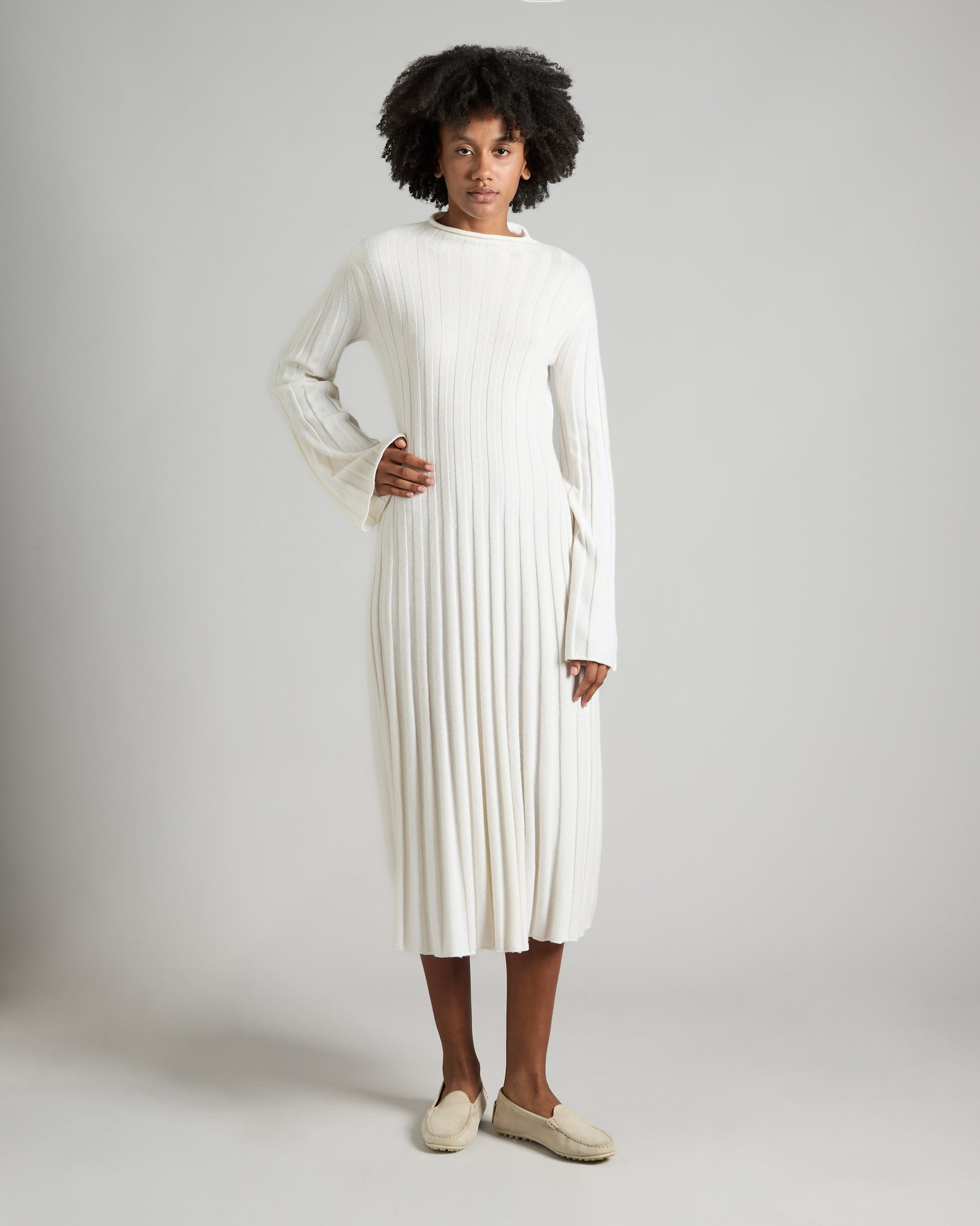 Long kid cashmere knitted dress