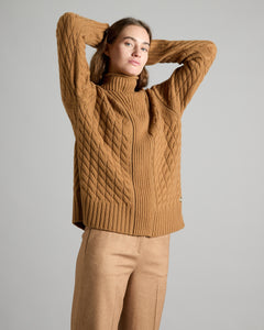 Geflochtener Rollkragenpullover aus Kid Cashmere