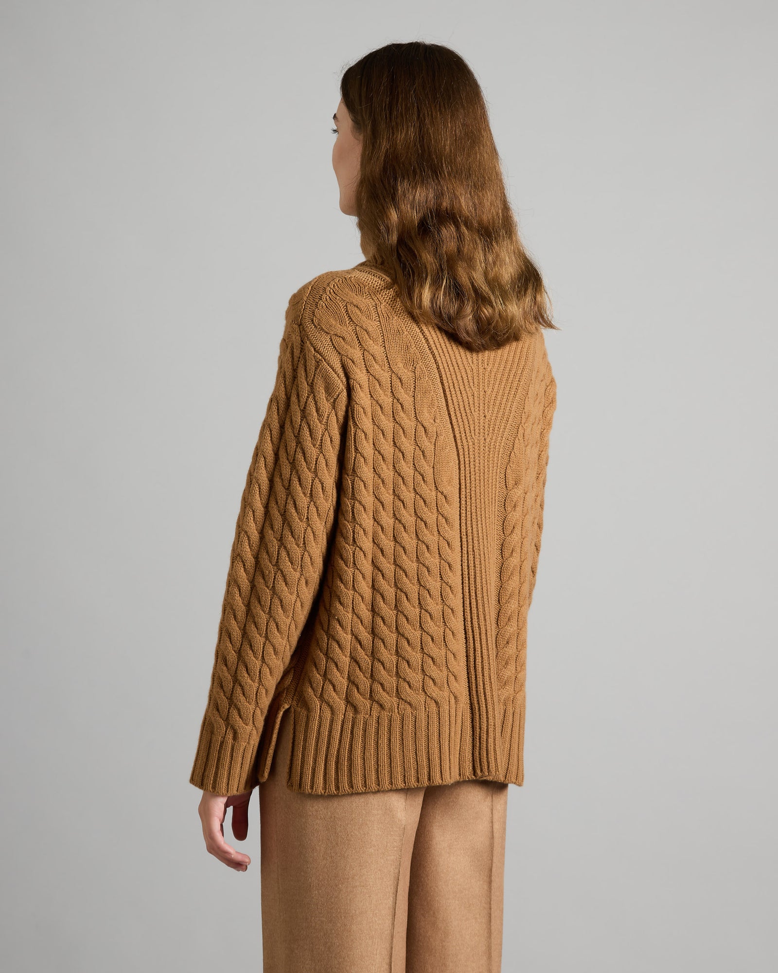 Geflochtener Rollkragenpullover aus Kid Cashmere