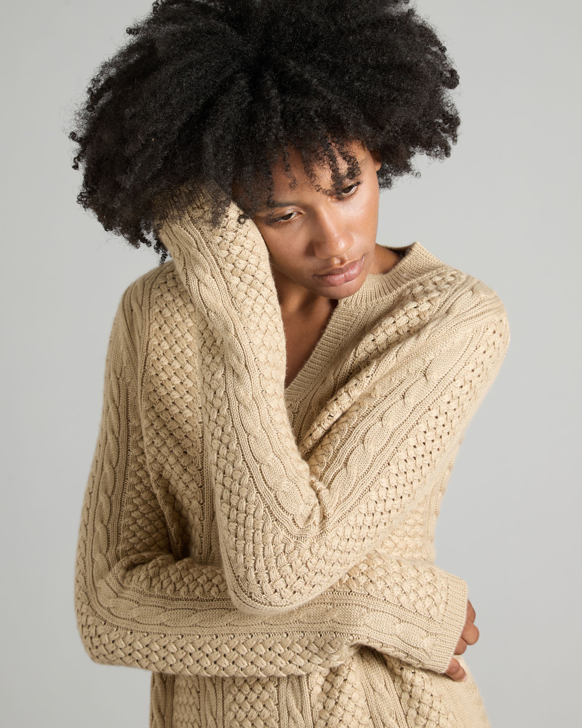 Cashmere and Silk Sweater with Sophisticated Texture