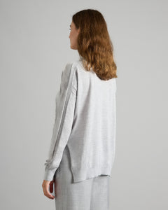 Maglia collo alto over in cashmere e seta