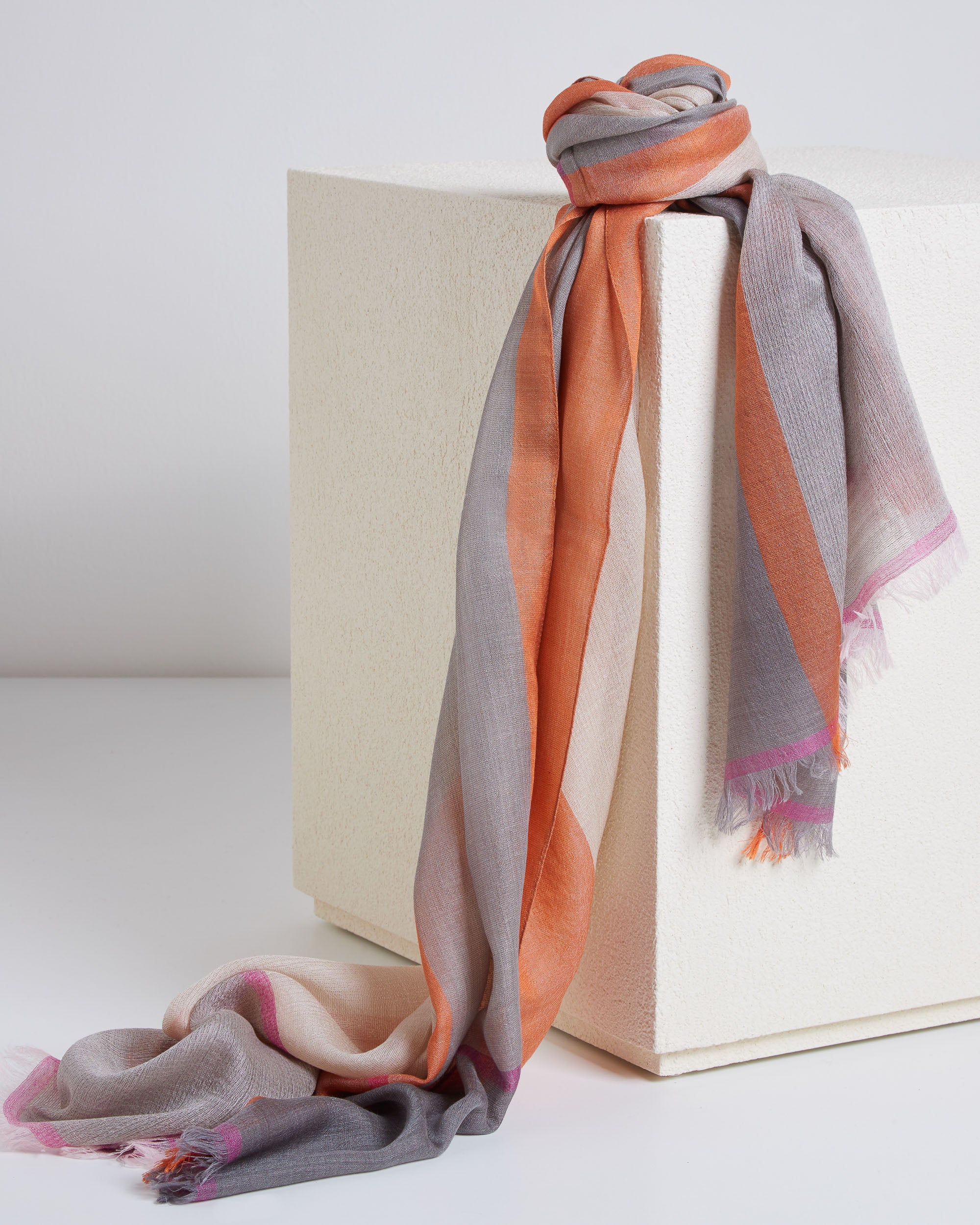 Multicolor cashmere and silk stole