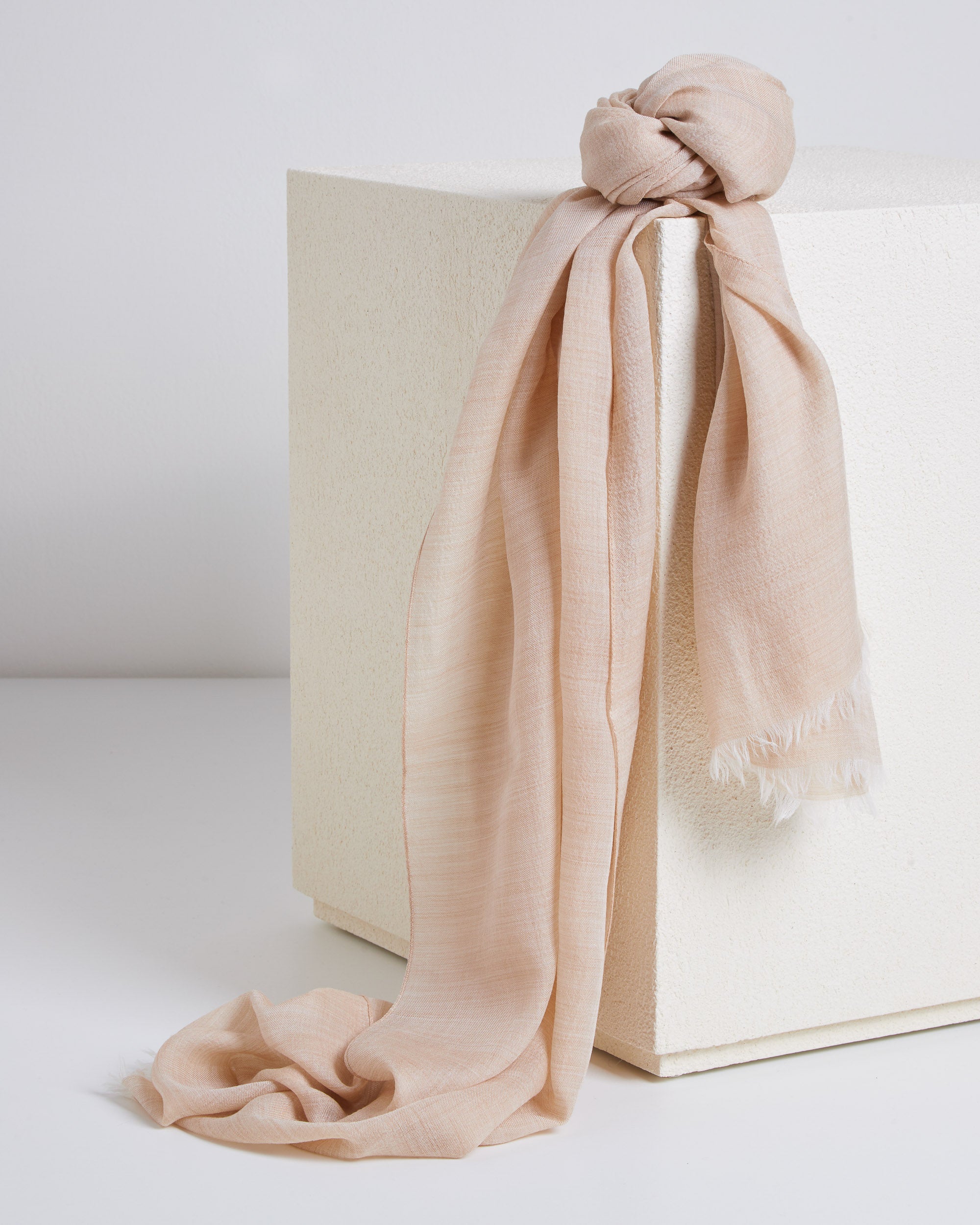 Beige cashmere-silk stole